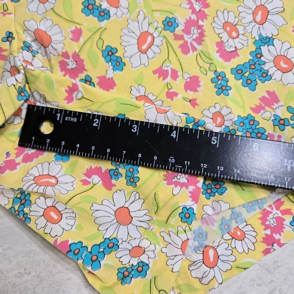 Vintage‎ Harolds Shorts Womens 0 Floral Yellow High Waist Retro Daisy 70s